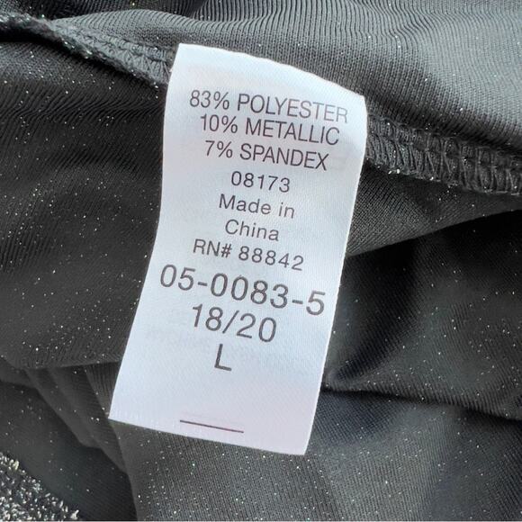 New ELLOS Knit Tie-Back Maxi Dress Women's Plus SIZE 18/20 (L) Black Silver - Picture 8 of 10